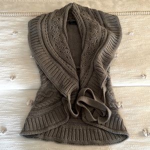 BCBG Maxazria gray acrylic wrap sweater, S